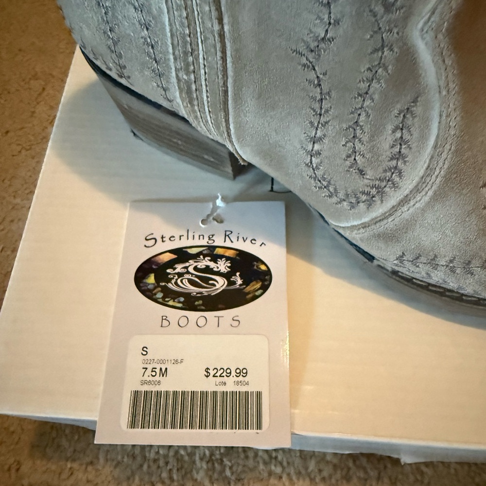 New Sterling River taupe Embroidered  Ankle Booties 7.5 $229 Anthropologie - Picture 8 of 11